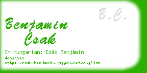 benjamin csak business card