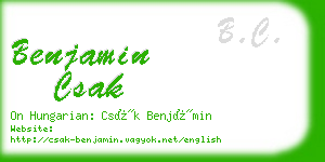 benjamin csak business card